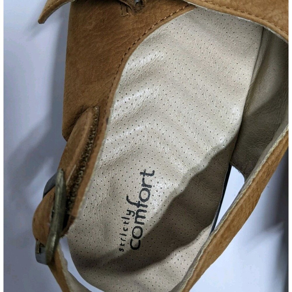 Strictly Comfort Sandals Women 8.5M Slingback Relax Tan Leather Buckles 8.5 M - Picture 13 of 15